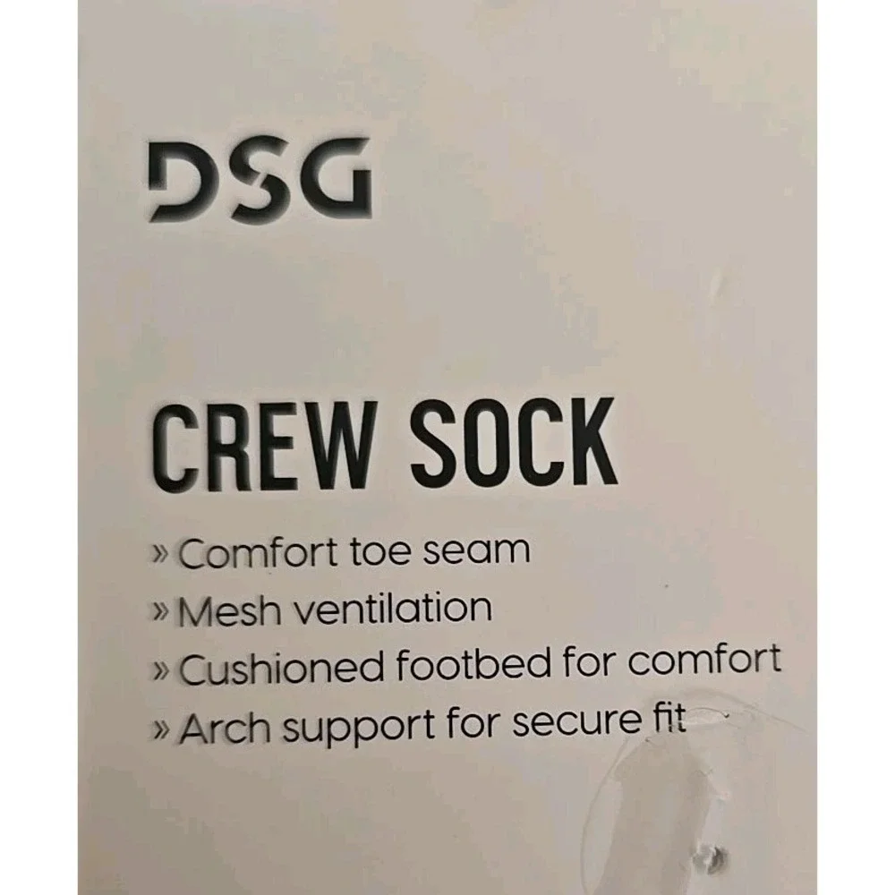 Crew Socks LARGE Unisex Arch Support 3pk Cushioned Green Tan White Lot of 2